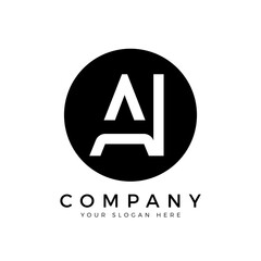 AI Logo Design Business Typography Vector Template. Creative Linked Letter AI Logo Template. AI Font Type Logo