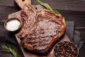 Gordijnen T-bone grilled beef steak © karandaev