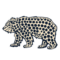 Vector background hand drawn bear. Hand drawn ink illustration. Modern ornamental decorative background. Print for textile, cloth, wallpaper, scrapbooking