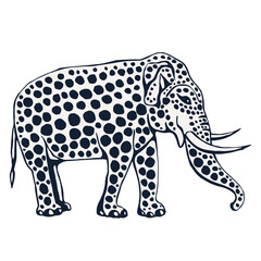 Vector background hand drawn elephant. Hand drawn ink illustration. Modern ornamental decorative background. Print for textile, cloth, wallpaper, scrapbooking