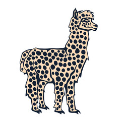 Vector background hand drawn exotic wild llama alpaca. Hand drawn ink illustration. Modern ornamental decorative background. Print for textile, cloth, wallpaper, scrapbooking