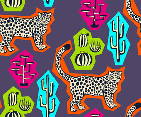 Vector background hand drawn exotic wild animals. Hand drawn ink illustration. Modern ornamental decorative background. Vector pattern. Print for textile, cloth, wallpaper, scrapbooking