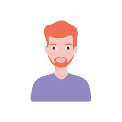 avatar adult man with beard, flat style