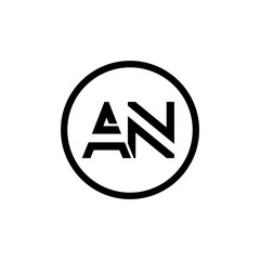 AN Logo Design Business Typography Vector Template. Creative Linked Letter AN Logo Template. AN Font Type Logo