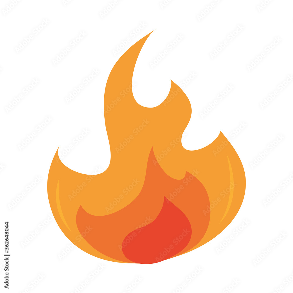 Poster fire flame burning hot glow flat design icon