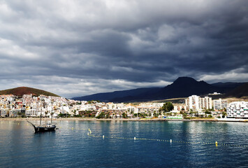 Fototapeta premium Architectural detail in Playa de las Americas on Tenerife, Spain, Europe