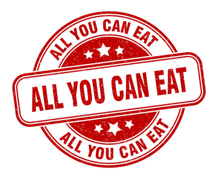 all you can eat stamp. all you can eat round grunge sign. label