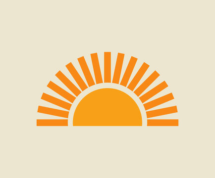 Vetor de Sunset sun icon. Sun symbol. Flat design vector illustration. do  Stock | Adobe Stock
