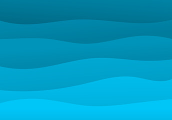 Blue sea water waves illustration.