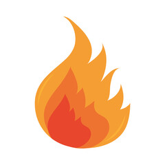 fire flame burning hot glow flat design icon
