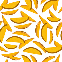 Mango vector illustrations. Seamless pattern background. hand draw cartoon Scandinavian nordic design style for fashion or interior or cover or textile.