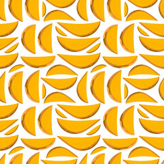 Mango vector illustrations. Seamless pattern background. hand draw cartoon Scandinavian nordic design style for fashion or interior or cover or textile.