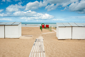 bathing cabins at De Panne beach, Belgium