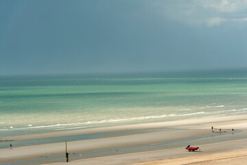 low tide on the beach of Ostend in Belgium