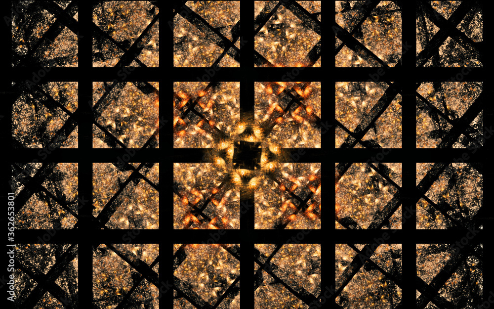 Aufkleber digital generated image in the form of abstract geometric shapes of various shades and colors for us