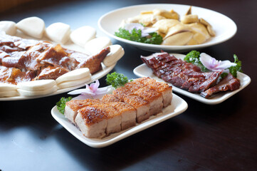 Chinese roasted pork and other dishes