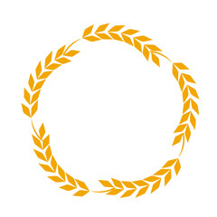 Wheat or barley ears. Harvest wheat grain, growth rice stalk and whole bread grains or field cereal nutritious rye grained agriculture products ear symbol border on white