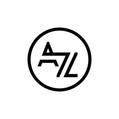 AZ Logo Design Business Typography Vector Template. Creative Linked Letter AZ Logo Template. AZ Font Type Logo