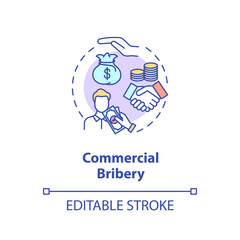 Commercial bribery concept icon. Common corporate crime. Corruption in business and government idea thin line illustration. Vector isolated outline RGB color drawing. Editable stroke