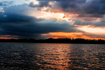sunset over the river