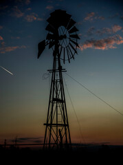 windmill at sunset