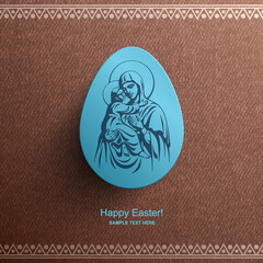 Easter card with a picture of Blessed Virgin Mary and baby Jesus Christ, Easter background, Vector illustration Eps 10