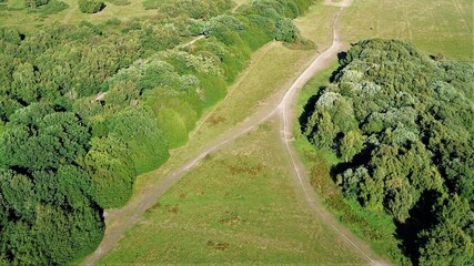 Aerial view of Sutton park in Birmingham England
