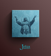 Jesus Christ, Blessing, Christianity religion, Vector illustration Eps 10