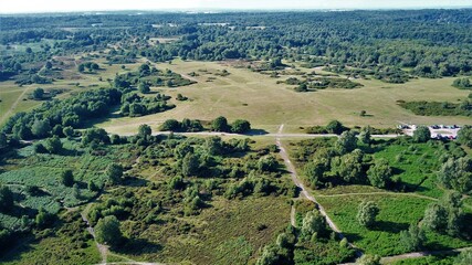 Aerial view of Sutton park in Birmingham England
