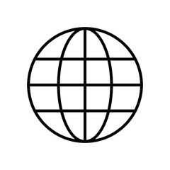 global network sphere icon, line style