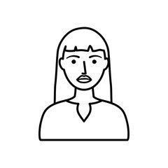avatar woman wearing beautiful blouse, line style