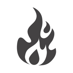 fire flame burning hot glow silhouette design icon