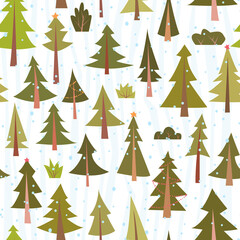 Obraz premium Childish seamless pattern. Hand-drawn trees and other elements. Childish design. 