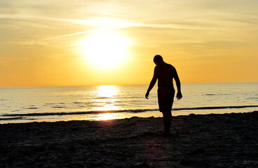 Fototapeta premium Boys at Sunset