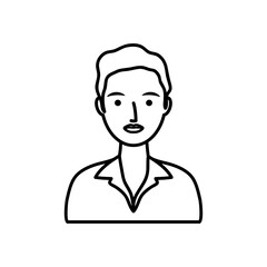 young man icon, line style