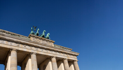 Brandenburg gate at sunset Berlin, Germany Europe.