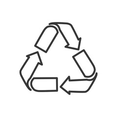 recycle symbol icon image, line style