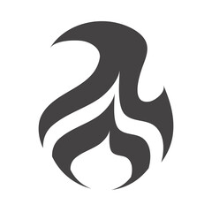 fire flame burning hot glow silhouette design icon