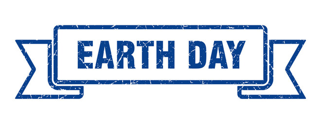 Fototapeta premium earth day ribbon. earth day grunge band sign. earth day banner
