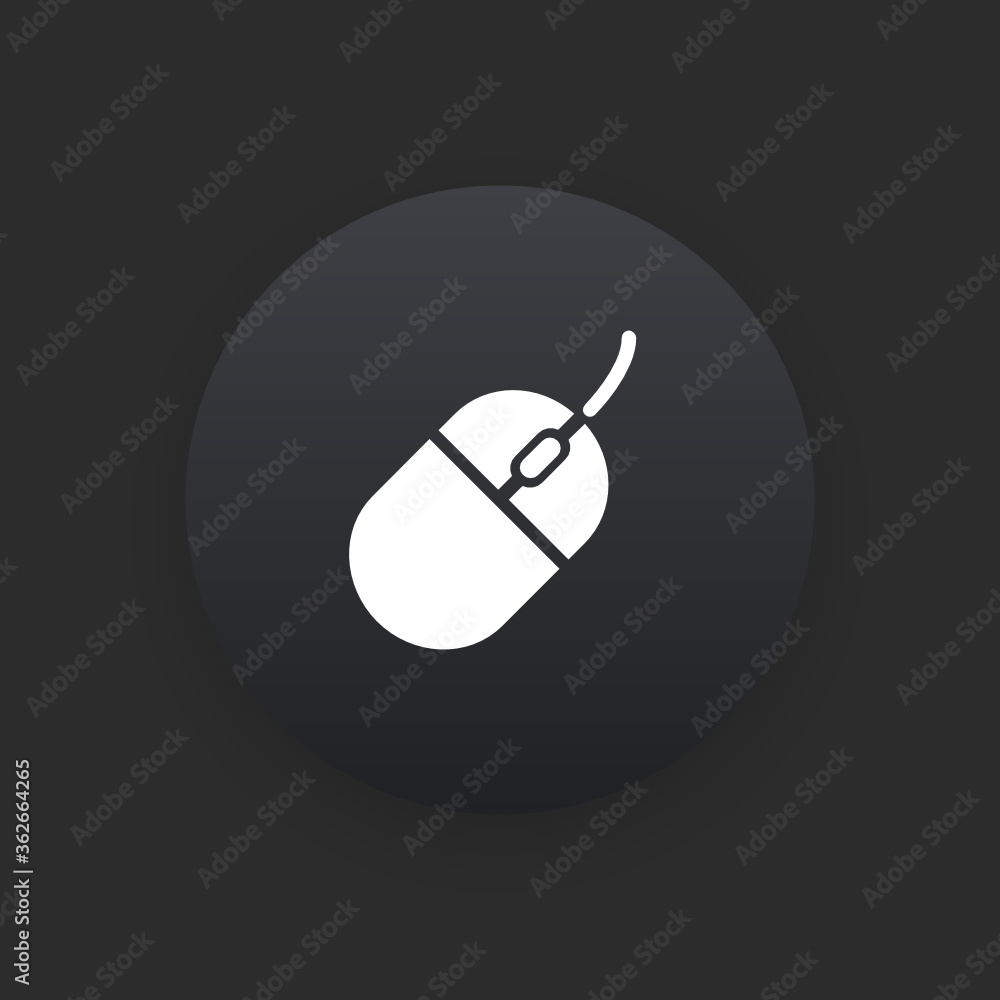 Poster Mouse -  Matte Black Web Button