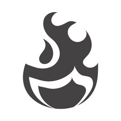 fire flame burning hot glow silhouette design icon
