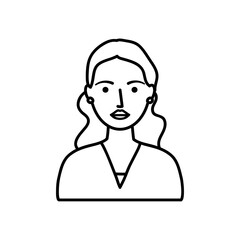 avatar adult woman icon, line style