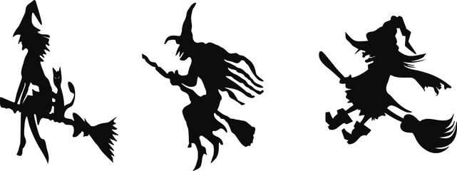 Halloween witch on white background. Vector