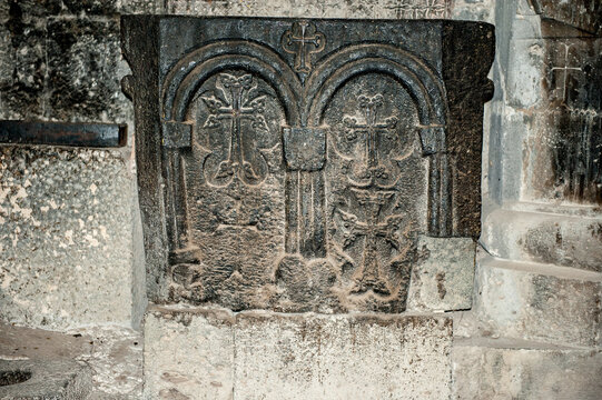 SANAHIN, ARMENIA - JULY 17, 2014: Sanahin Monastery, an Armenian monastery founded in the 10th century. It's a UNESCO World Heritage