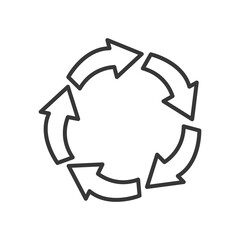 arrows in circle shape icon, line style