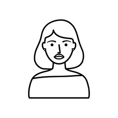 avatar woman with lipstick icon, line style