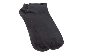 Black pair of socks isolated on a white background