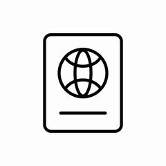 Outline foreign passport icon.Foreign passport vector illustration. Symbol for web and mobile