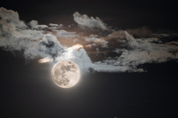 full moon over the sea