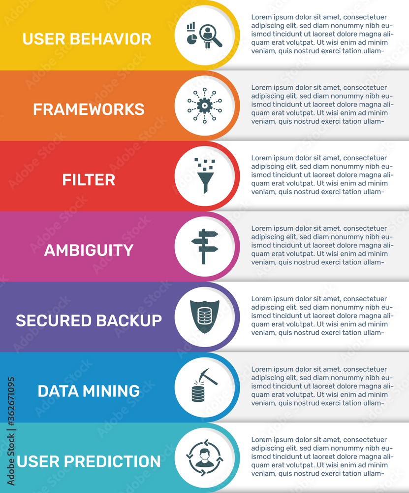 Poster vector infographic banner template big data. modern flat color design. can be used for process diagr